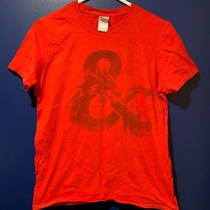 Red D&D Dungeons and Dragons 5e logo tshirt